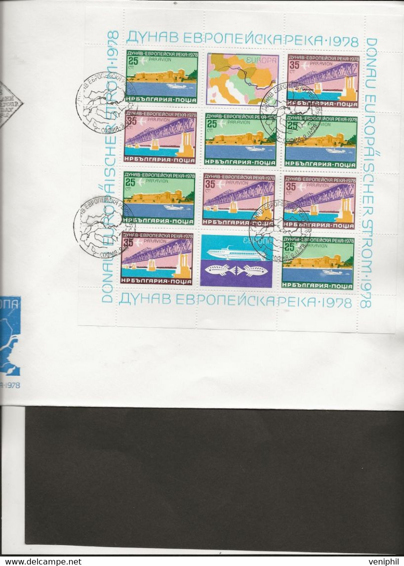 BULGARIE - BLOC FEUILLET N° 72 OBLITERE SUR LETTRE - ANNEE 1978  TB - Hojas Bloque