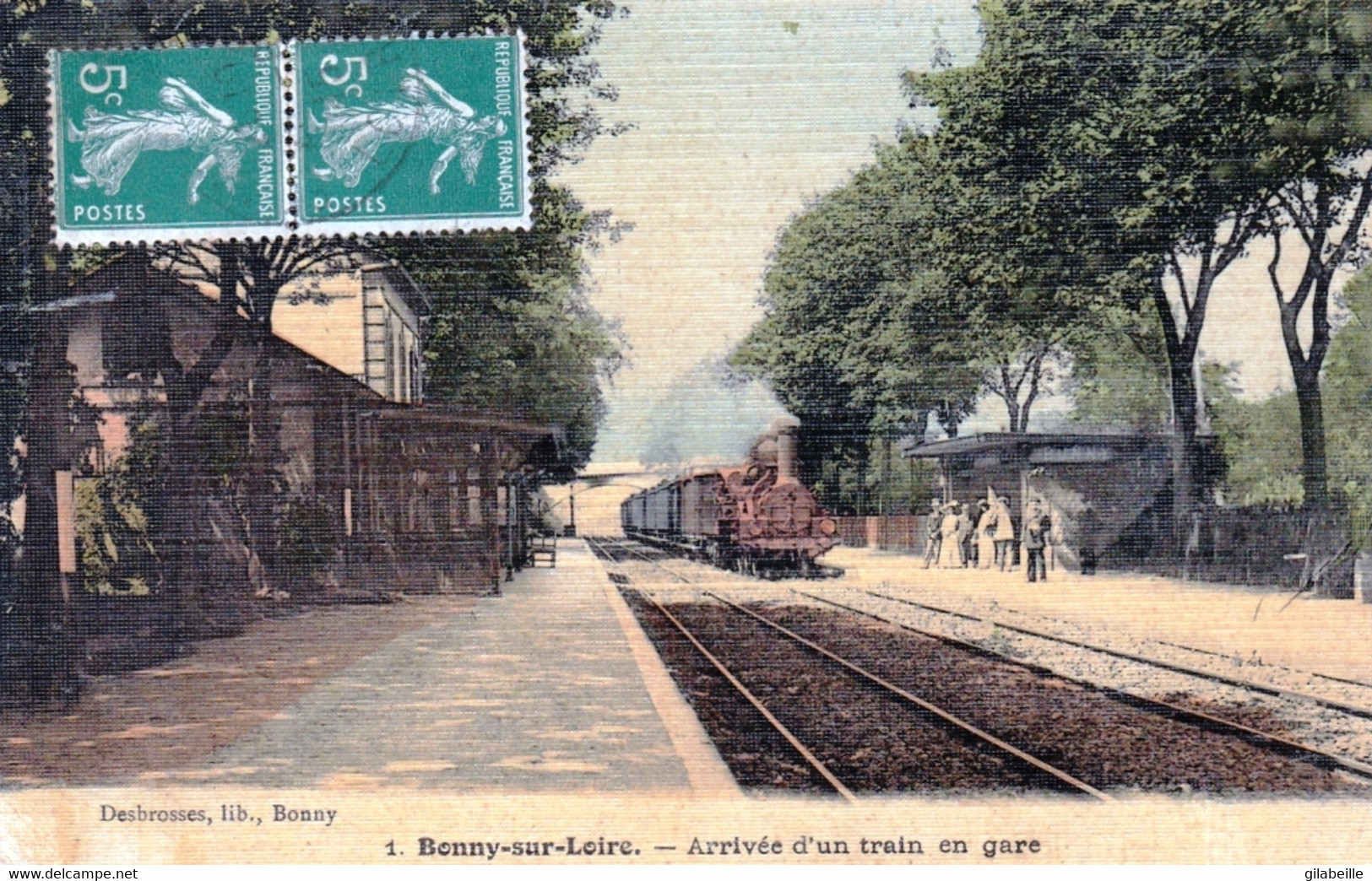 45 - Loiret -  BONNY SUR LOIRE - Arrivée D Un Train En Gare - Carte Toilée - Autres & Non Classés