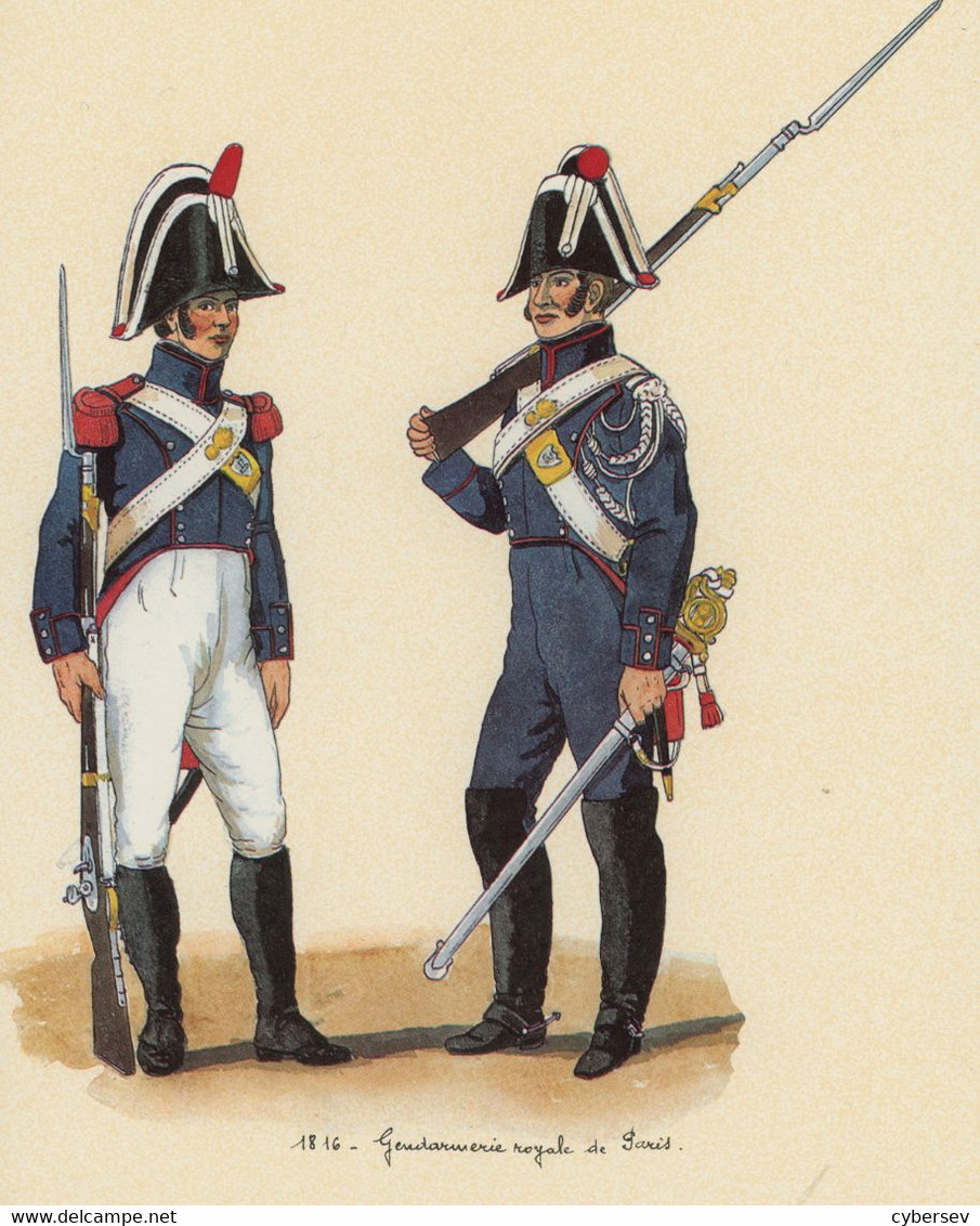 1816 - Gendarmerie Royale De Paris - 20,7 X 27 Cm - Police & Gendarmerie