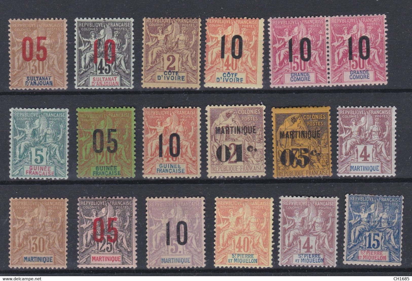 Ensemble De 18 Timbres Neufs X Type Groupe Cote 196 € Voir Description - Collections