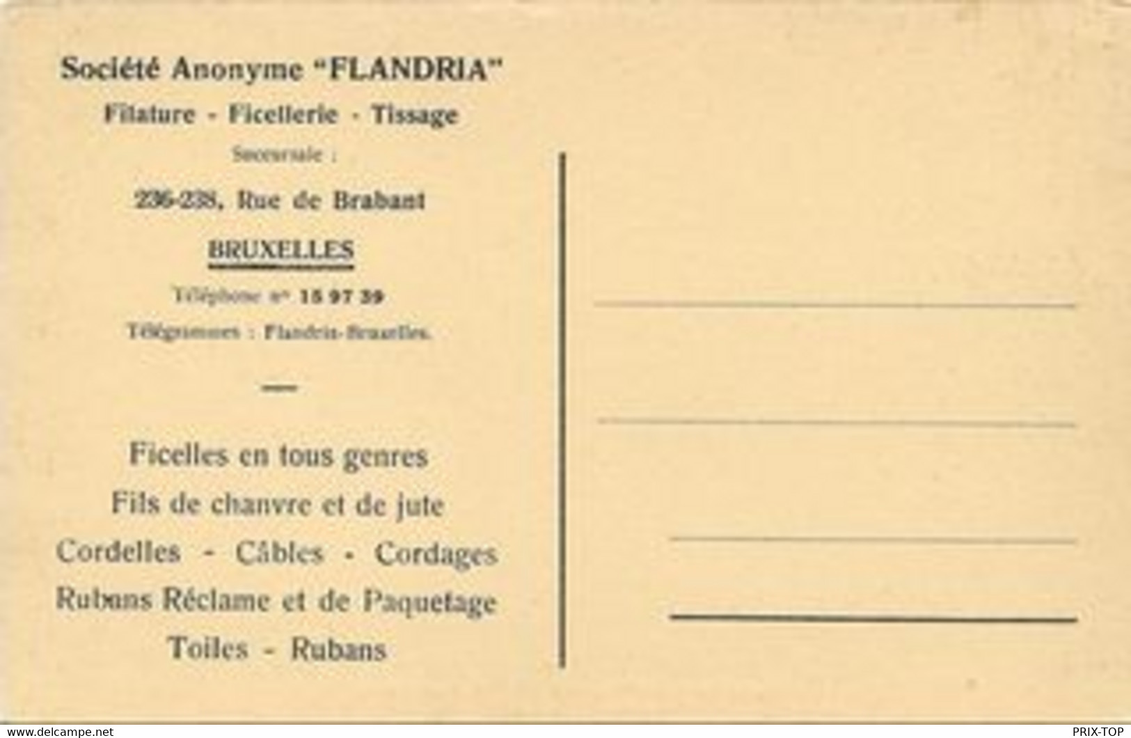 REF4210/ CP-PK Bruxelles SA "Flandria" Direction Et Personnel Employé  Animée MINT - Feesten En Evenementen