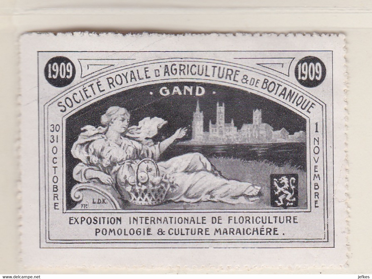 Gent 1909 Société Royale D'agriculture Et De Botanique Vignette - Erinnofilie [E]