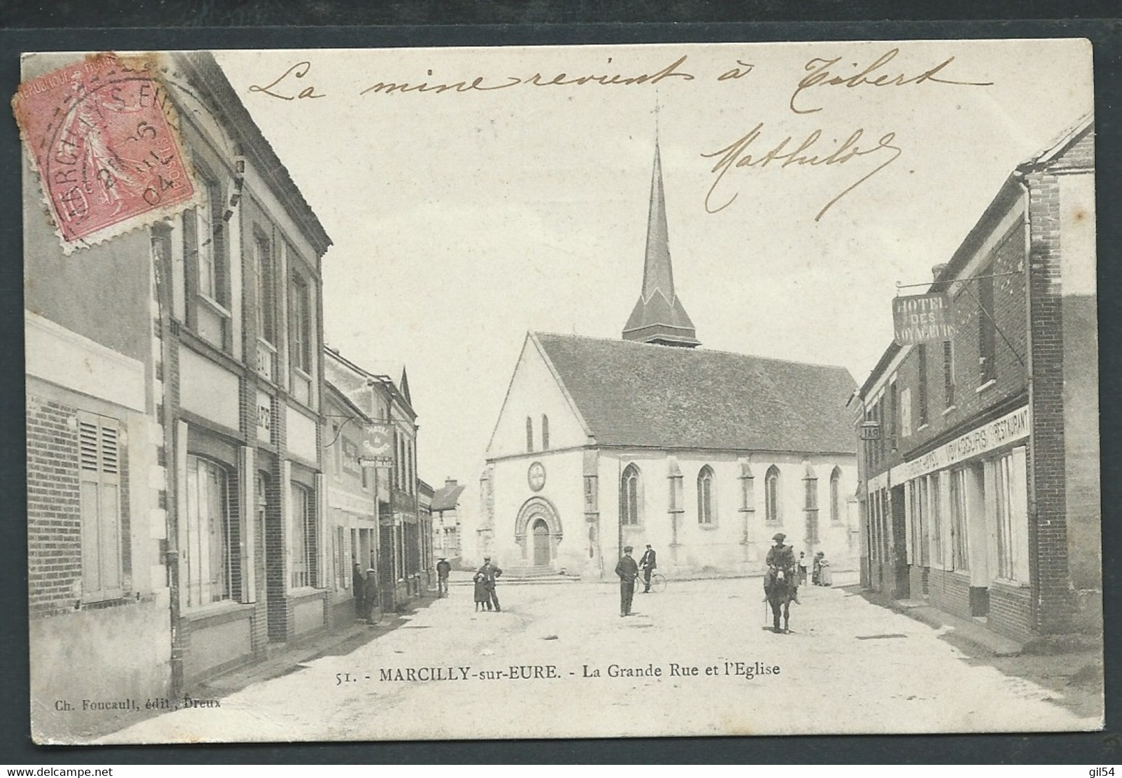 N° 51 -   MARCILLY SUR EURE / La Grande Rue Et L'église Obe3685 - Marcilly-sur-Eure
