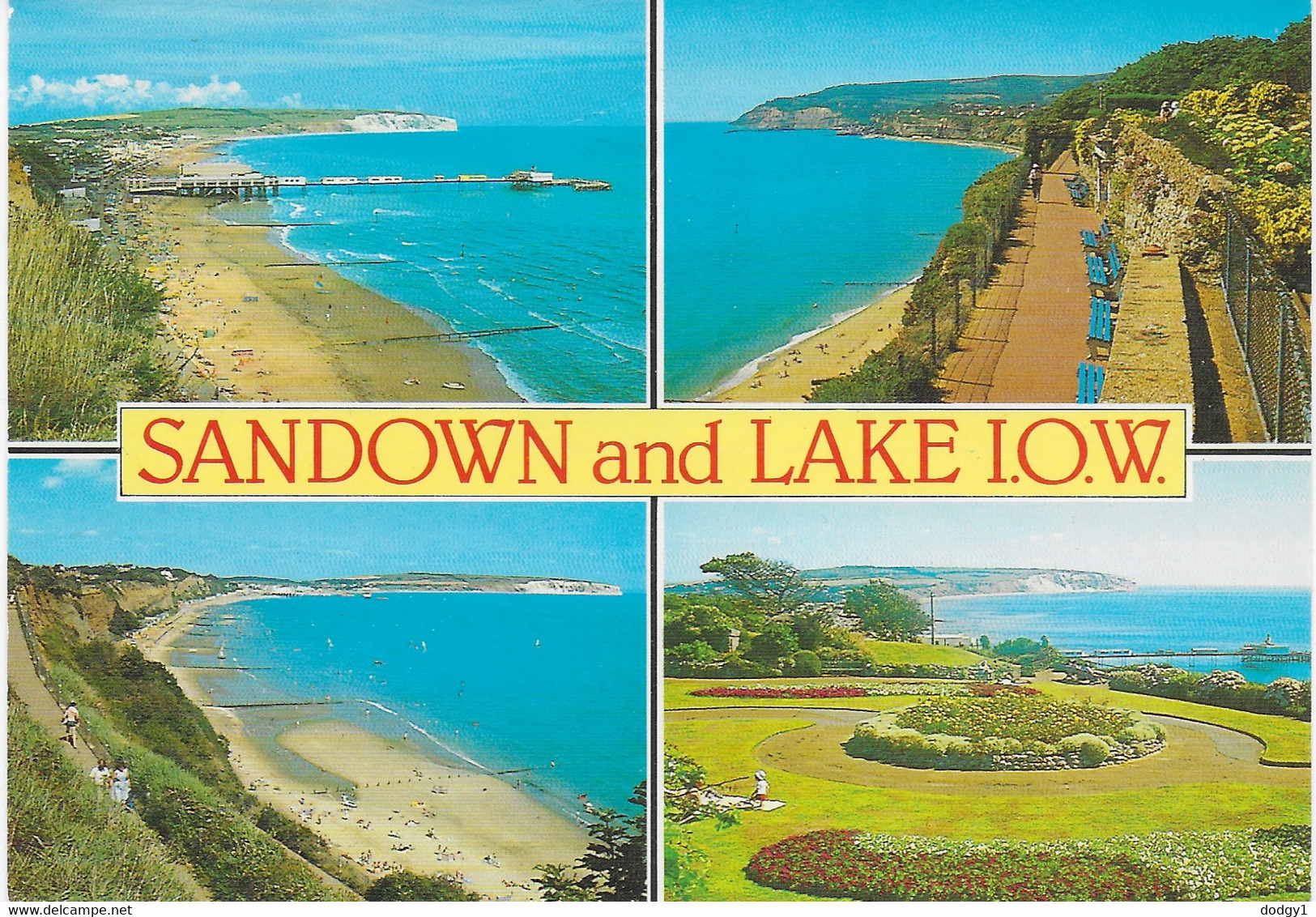 SANDOWN AND LAKE, ISLE OF WIGHT, ENGLAND.  USED POSTCARD Ew6 - Sandown