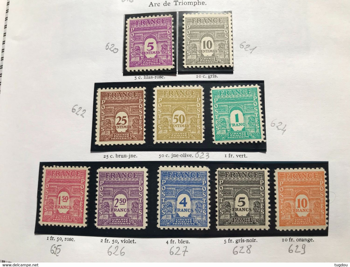 ** 70 Timbres NEUF avec gomme ** Année complète 1944 ** - Y&T : 599 a 668