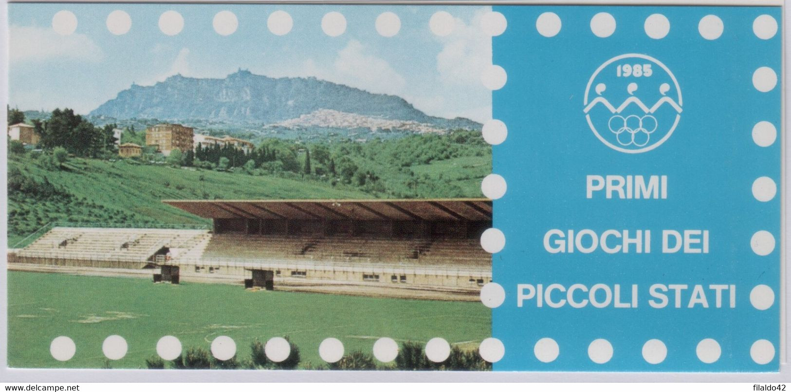 Idee Europee - 1985 San Marino "Giochi Dei Piccoli Stati" S. Cpl 5v + 1 Libretto MNH** (rif.1156/60 + L1 Cat. Unificato) - Idées Européennes