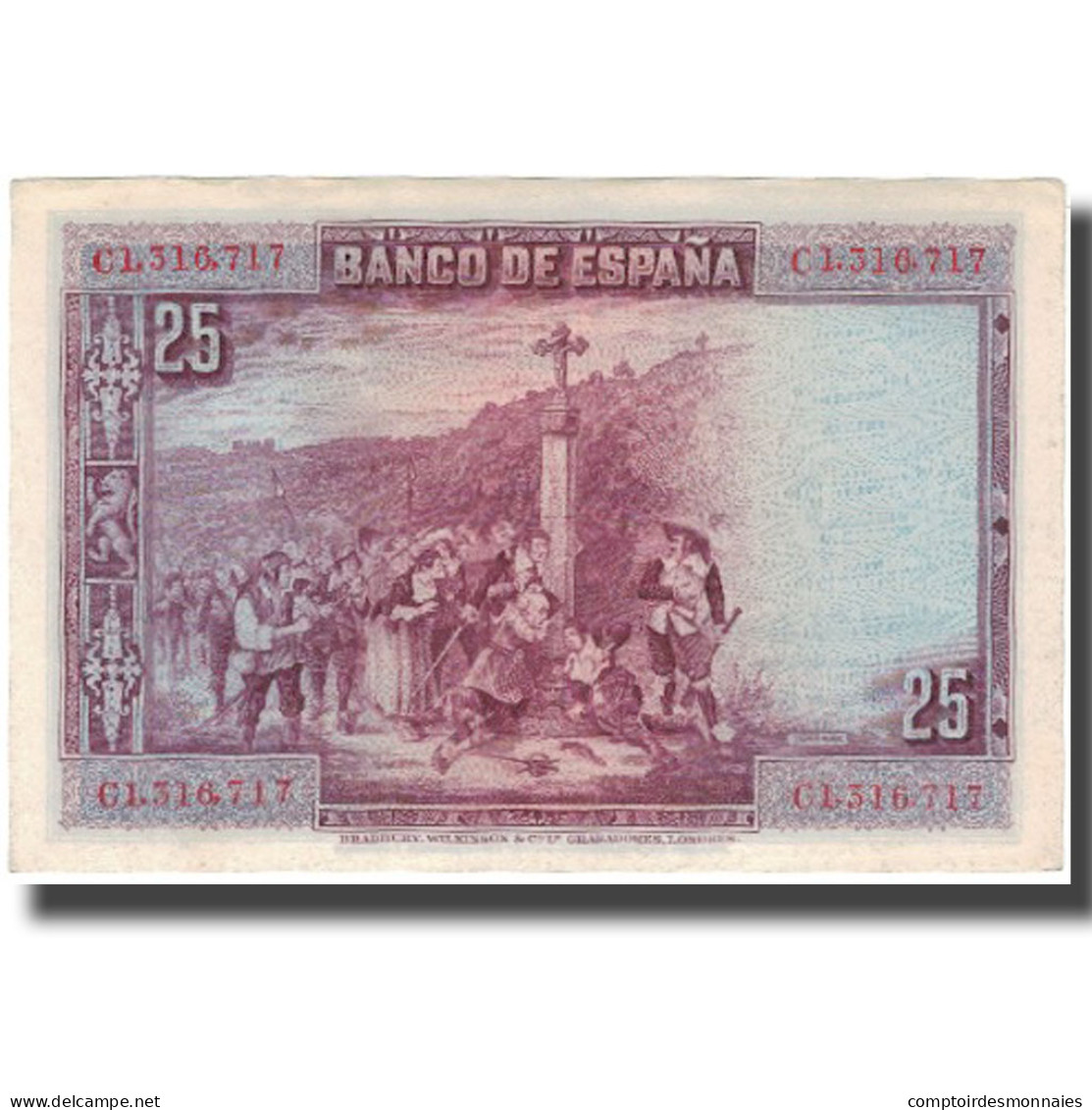 Billet, Espagne, 25 Pesetas, 1928, 1928-08-15, KM:74b, TTB - Sonstige & Ohne Zuordnung