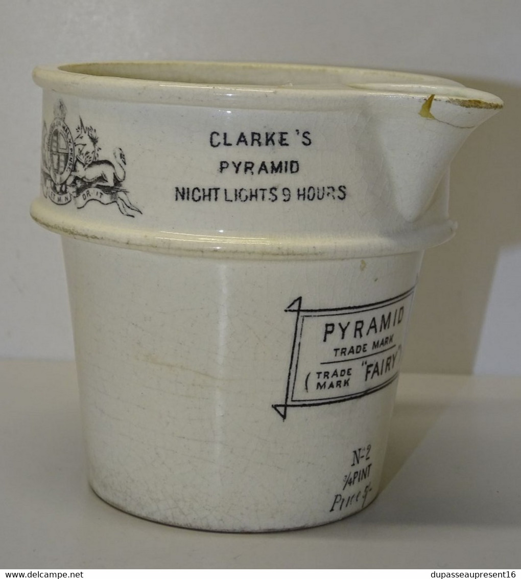 RARE TASSE RECHAUFFEUR DE NOURRITURE CERAMIQUE CLARKE'S PYRAMID FAIRY NIGHT LIGHTS 9 HOURS