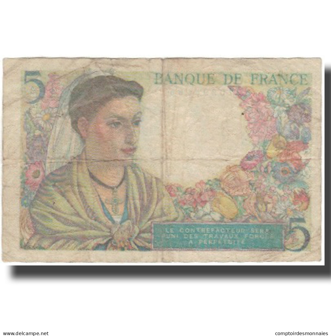 France, 5 Francs, Berger, 1947, 1947-10-30, TB, Fayette:05.07, KM:98b - 5 F 1943-1947 ''Berger''