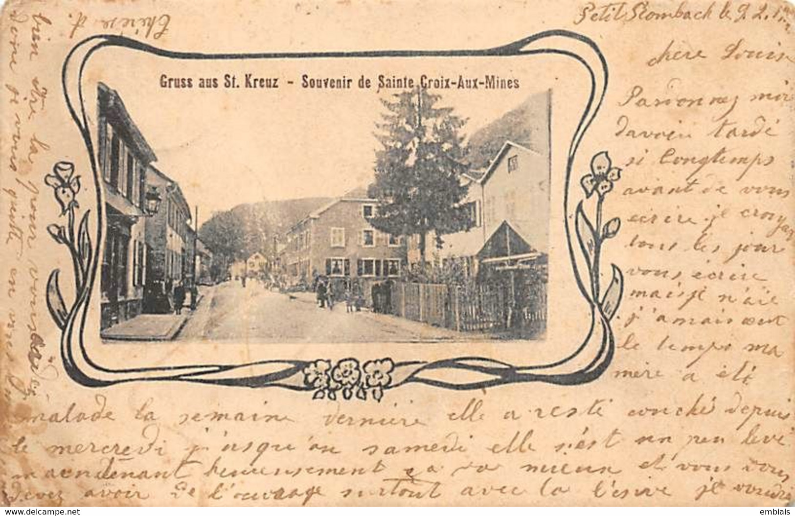 68 - SAINTE CROIX AUX MINES - Souvenir De Sainte Croix Aux Mines - Vue Générale De La Rue Principale 1904 - Sainte-Croix-aux-Mines