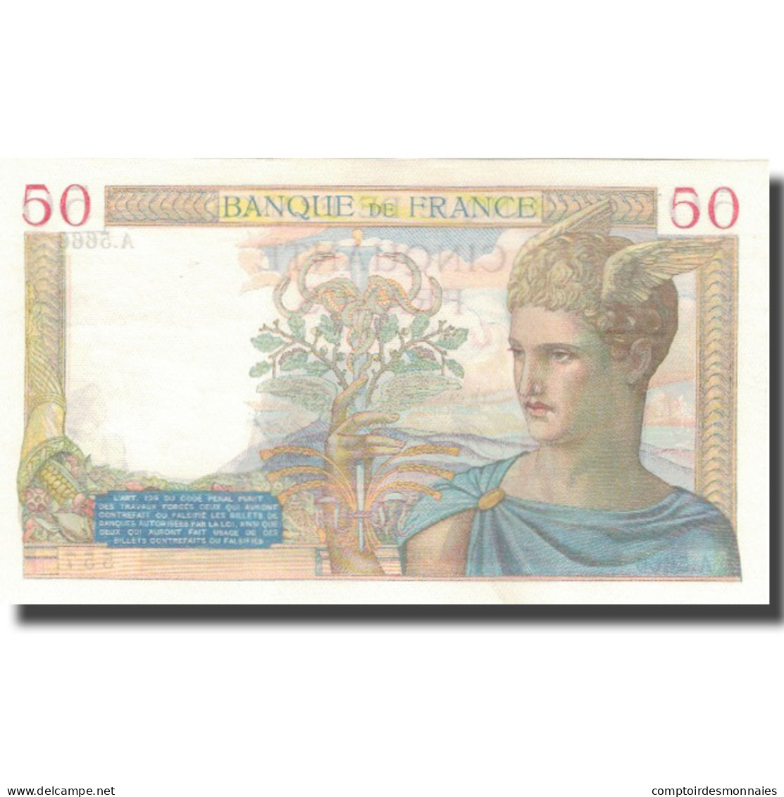 France, 50 Francs, Cérès, 1937, 1937-02-11, SUP+, Fayette:17.34, KM:81 - 50 F 1934-1940 ''Cérès''