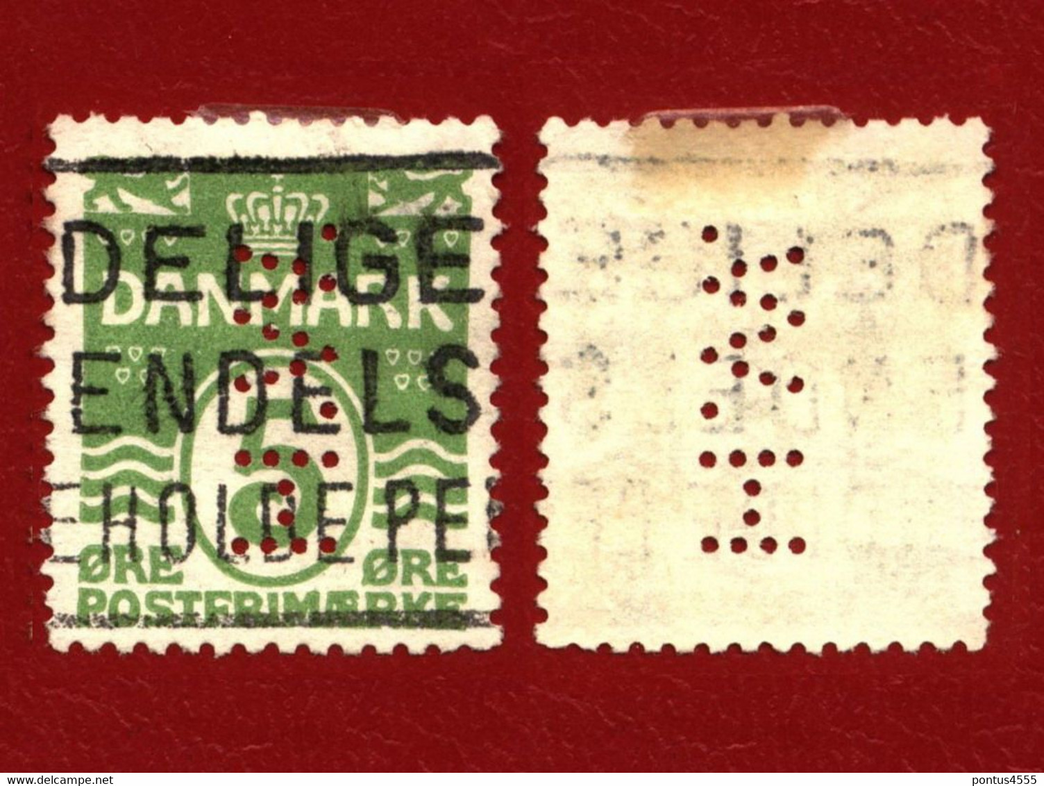 Denmark 1930 Mi 182 Figure 'wave'- Type, PERFIN ''HW'' (2) - Other & Unclassified