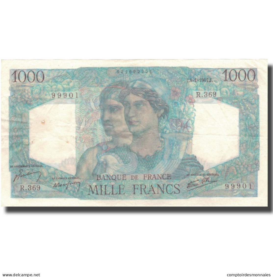 France, 1000 Francs, Minerve Et Hercule, 1947, 1947-01-09, SUP, Fayette:41.18 - 1 000 F 1945-1950 ''Minerve Et Hercule''