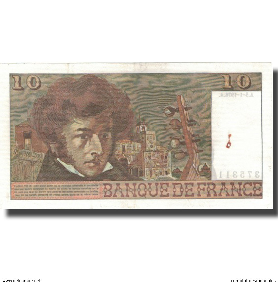 France, 10 Francs, Berlioz, 1976, 1976-07-01, SUP, Fayette:63.17.283, KM:150c - 10 F 1972-1978 ''Berlioz''