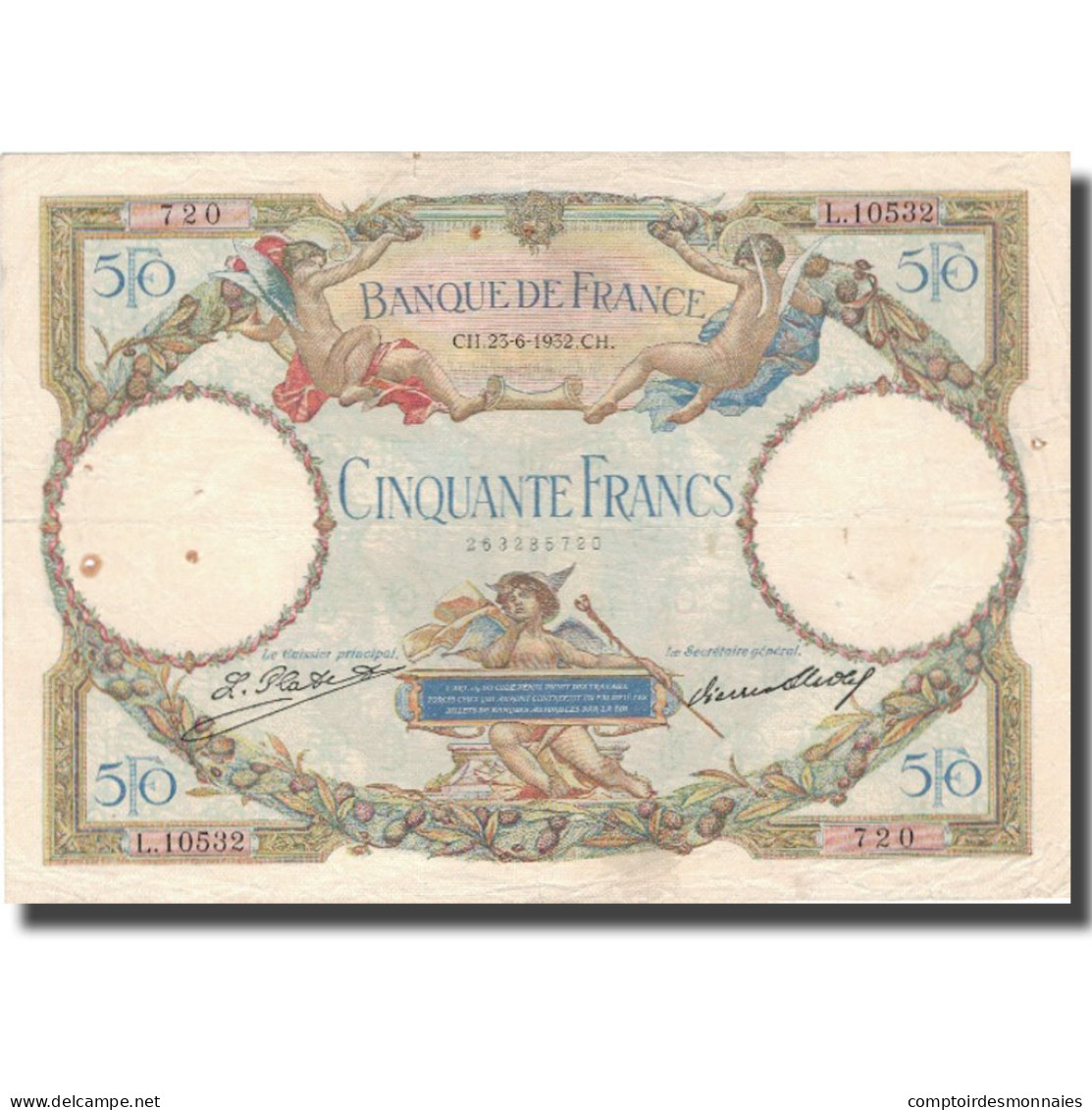 France, 50 Francs, Luc Olivier Merson, 1932, 1932-06-23, TTB, Fayette:16.3 - 50 F 1927-1934 ''Luc Olivier Merson''