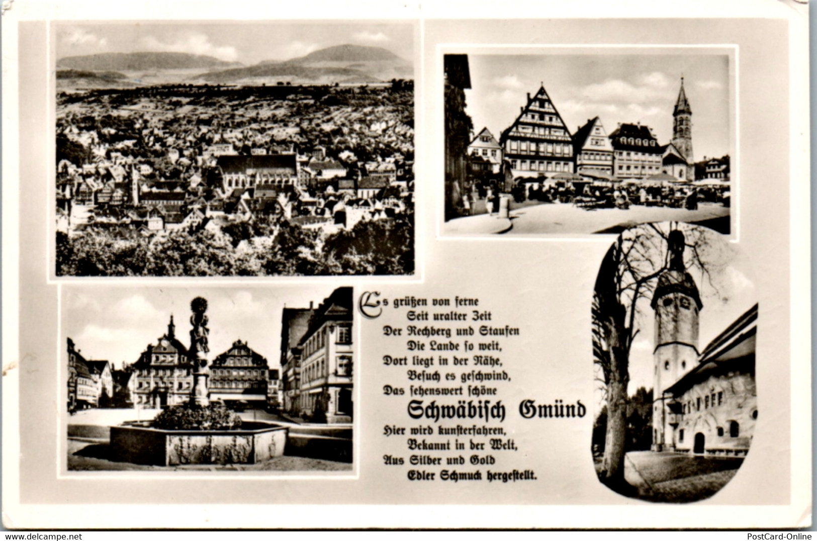10055 - Deutschland - Schwäbisch Gmünd , Mehrbildkarte - Gelaufen 1954 - Schwaebisch Gmünd