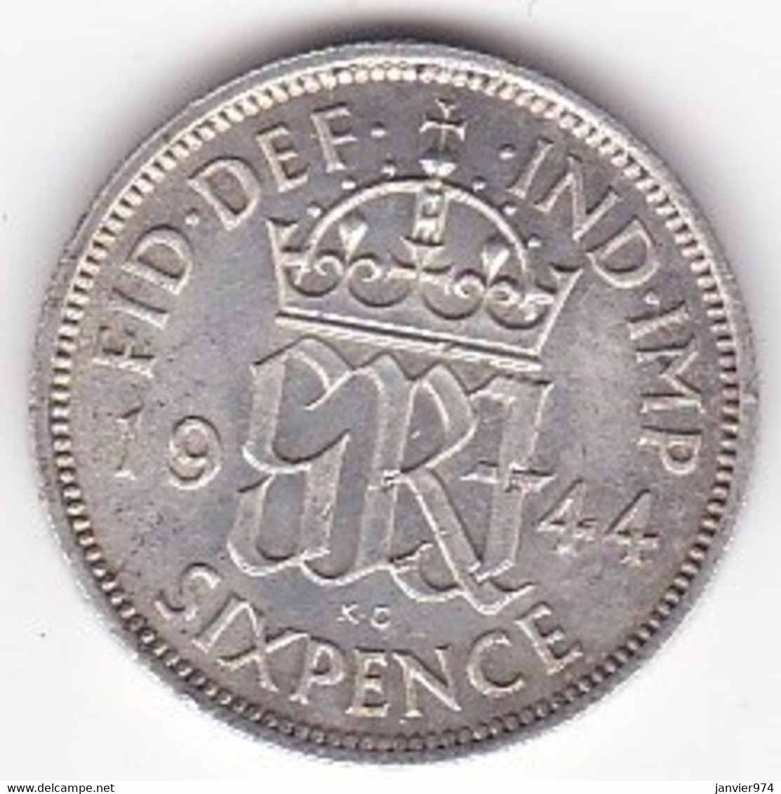 Grande Bretagne. 6 Pence 1944. George VI ,en Argent - H. 6 Pence