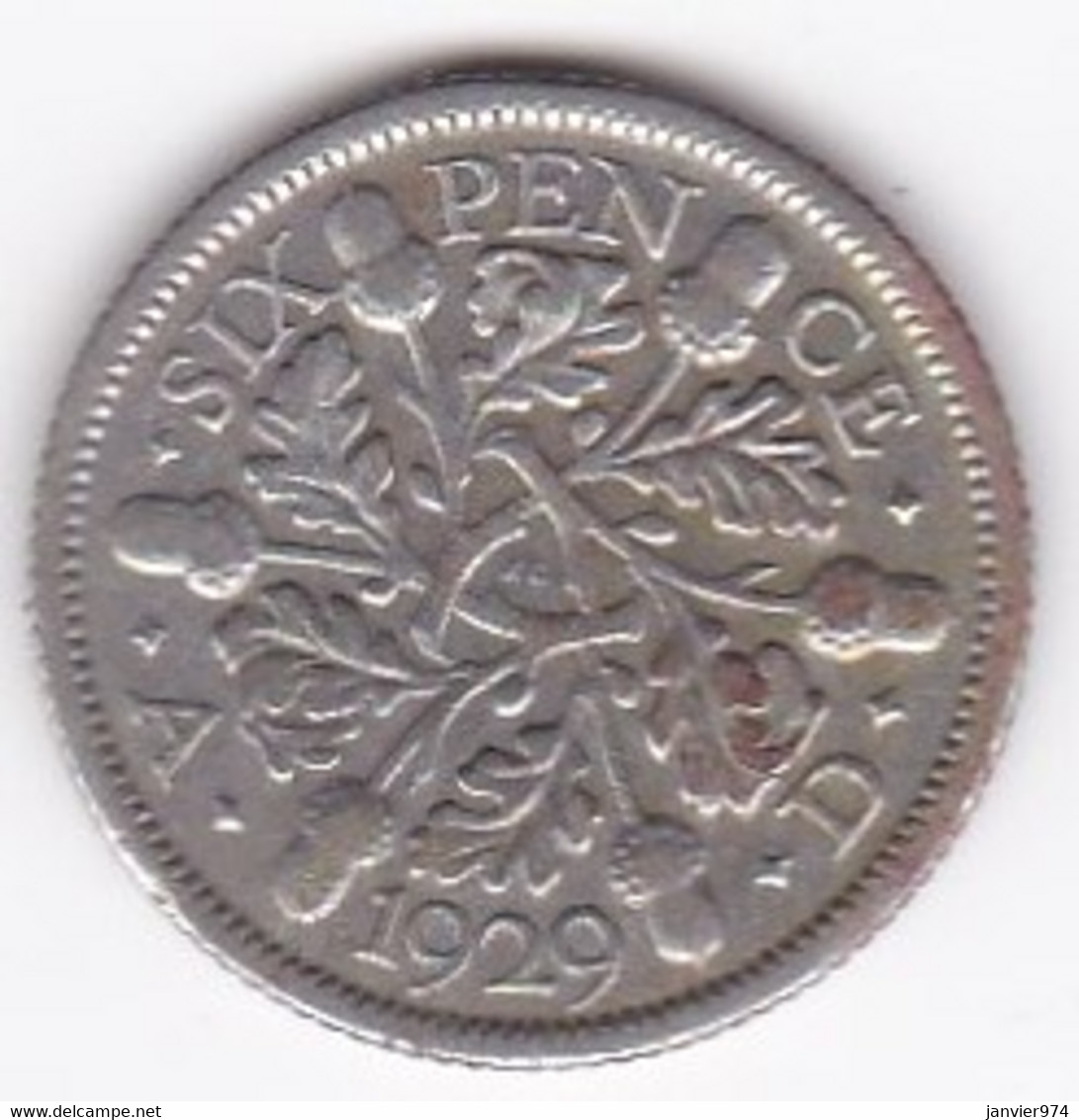 Grande Bretagne. 6 Pence 1929. George V, En Argent - H. 6 Pence