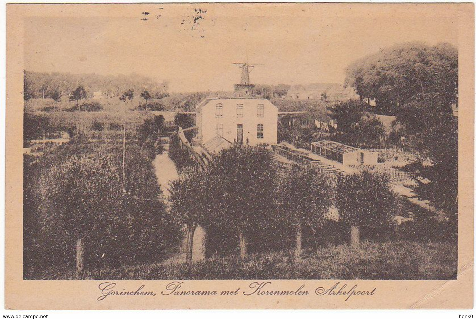 Gorinchem Panorama Met Korenmolen Arkelpoort OB475 - Gorinchem