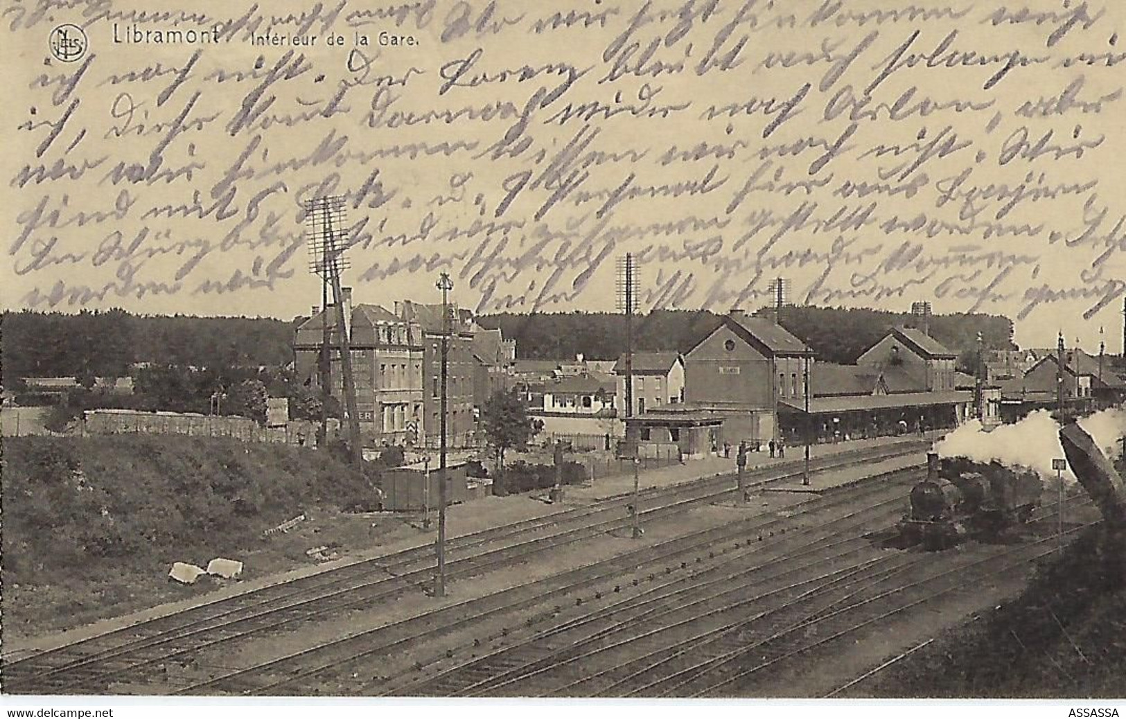 FRANCE - TRES RARE - LIBRAMONT - Inérieur De La Gare - (Train à Vapeur) 1917 - Libramont-Chevigny