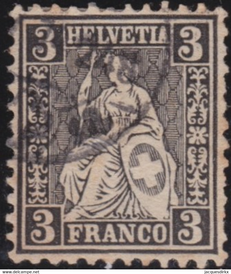 Suisse    .   Y&T     .   34  (2 Scans)    .    O   .     Oblitéré   .   /    .   Gebraucht - Used Stamps