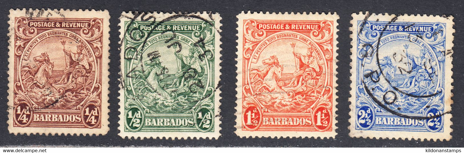 Barbados 1925-35 Cancelled, Sc# ,SG 229,230,231d,233 - Barbados (...-1966)