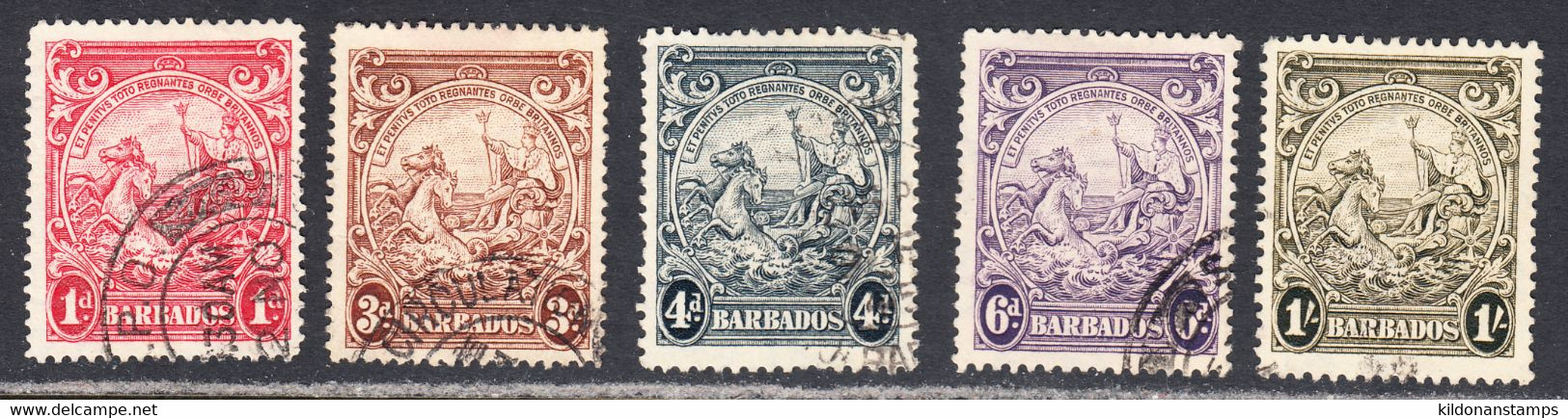 Barbados 1938-47 Cancelled, Sc# ,SG 249,252,253,254,255 - Barbados (...-1966)