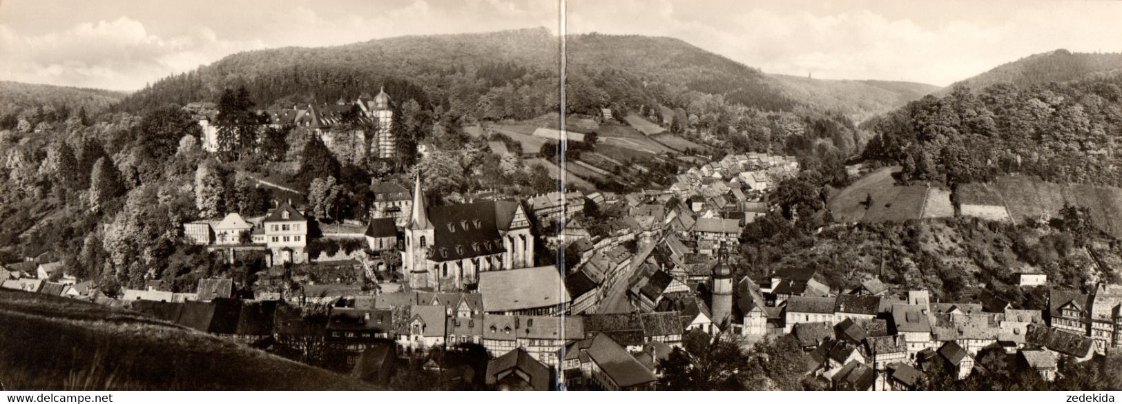 F1012 - TOP Stolberg Klappkarte Panorama Panoramakarte - VEB Reichenbach - Mansfeld