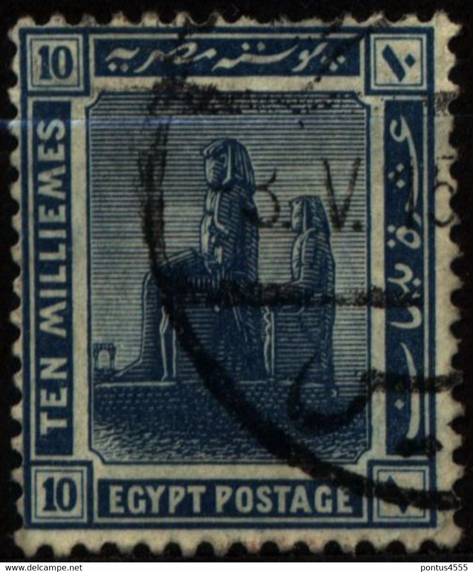 Egypt 1921 Mi 59 Memnon Colossi Of Thebe - 1915-1921 British Protectorate