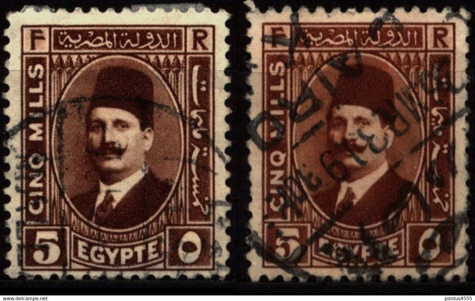 Egypt 1927 Mi 125a-125b King Fuad I - Oblitérés