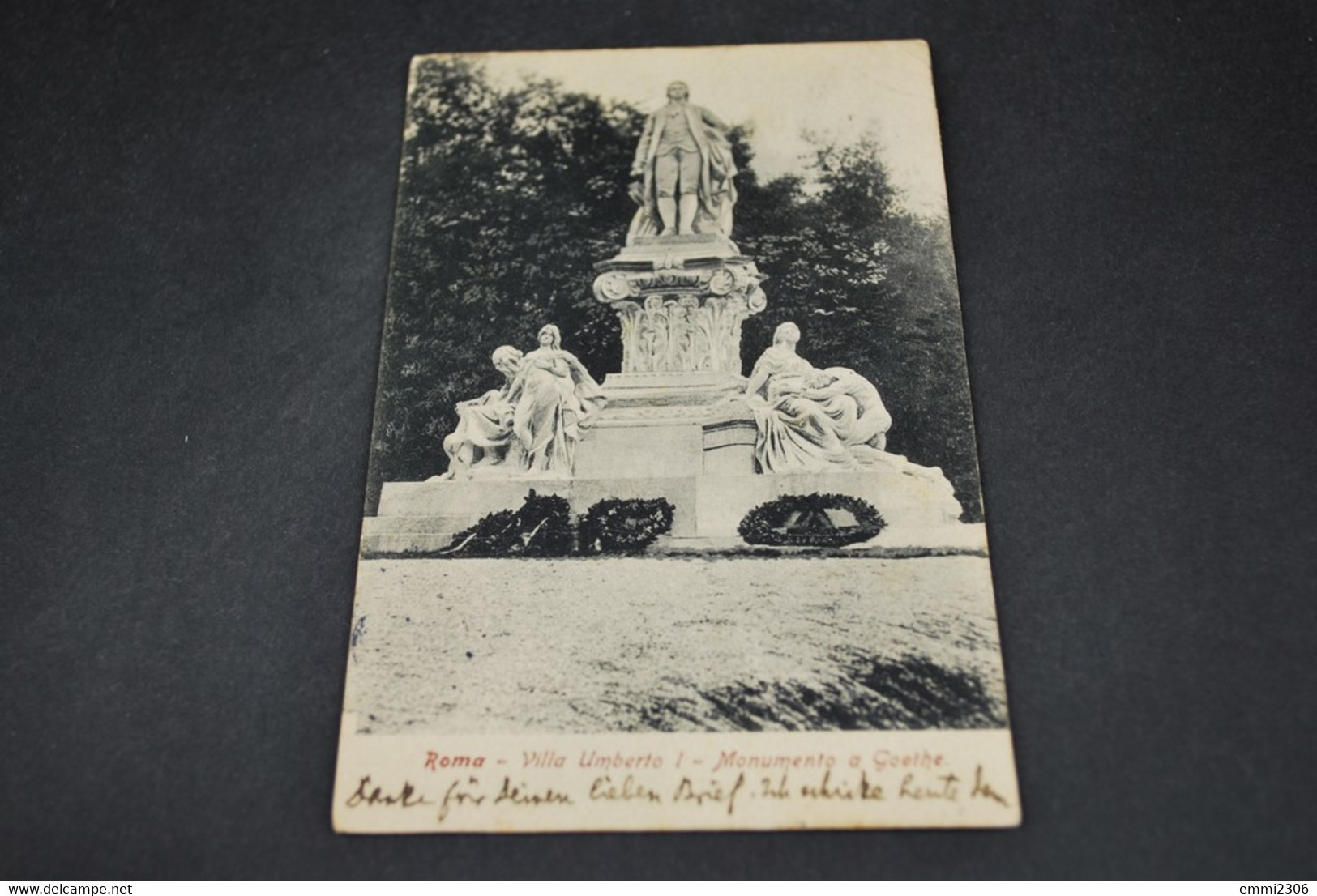 Roma - Villa Umberto I - Borghese - Monumento A Goethe  / Gelaufen 1907   ( 96 ) - Parques & Jardines