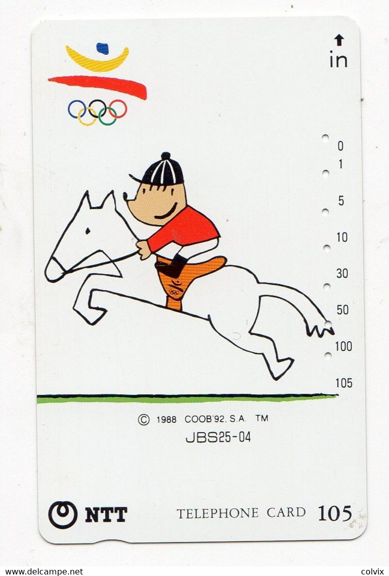 JAPON TELECARTE SPORT JEUX OLYMPIQUES BARCELONE 1992  EQUITATION - Juegos Olímpicos