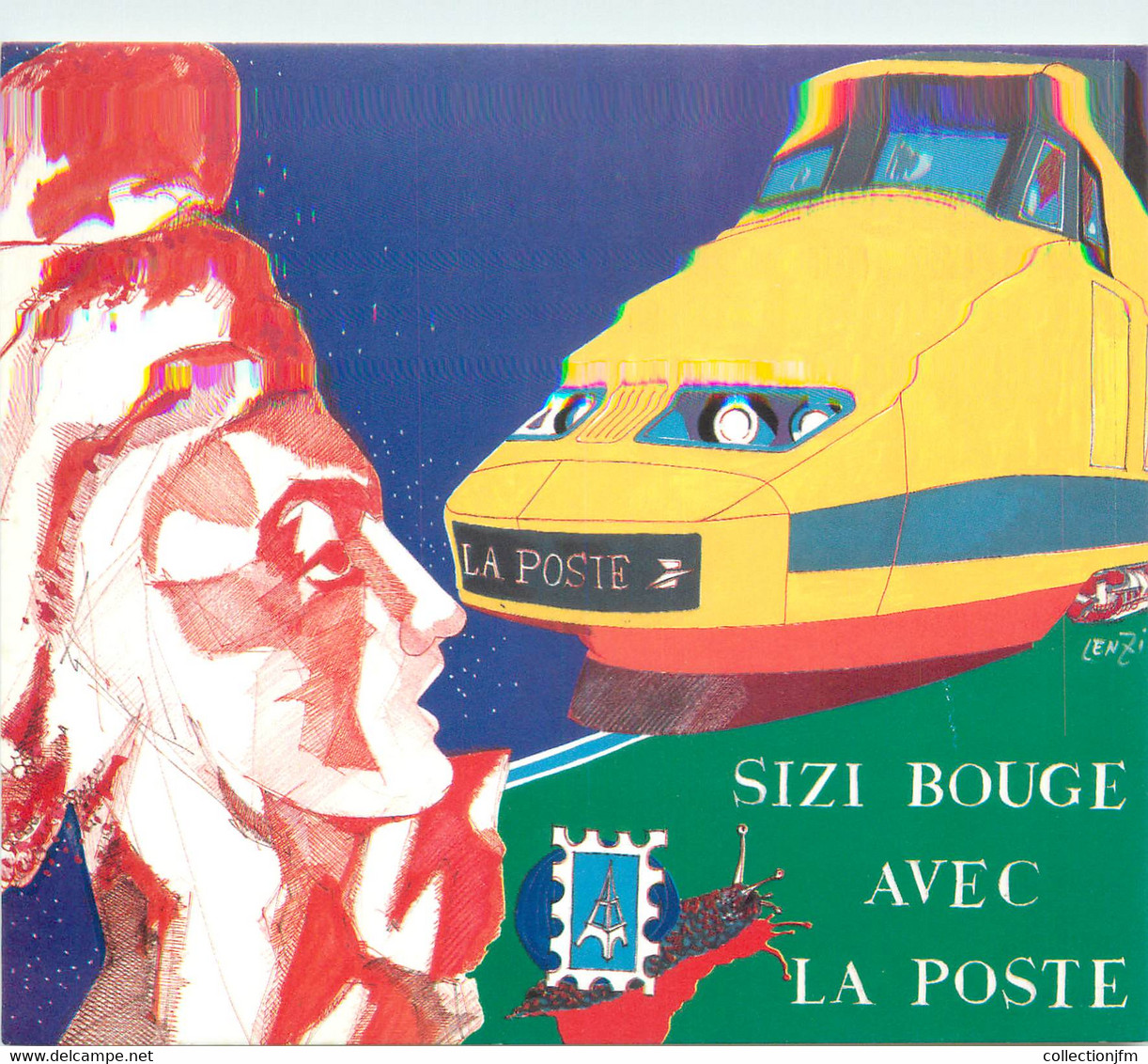 CPSM ILLUSTRATEUR LENZI " Sizi Bouge Avec La Poste" - Lenzi