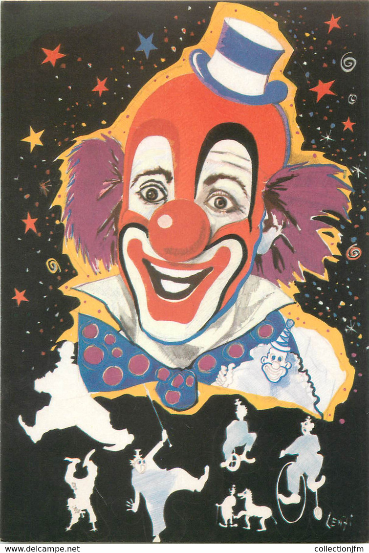 CPSM ILLUSTRATEUR MARC LENZI " Le Clown Et Ses Facettes" - Lenzi