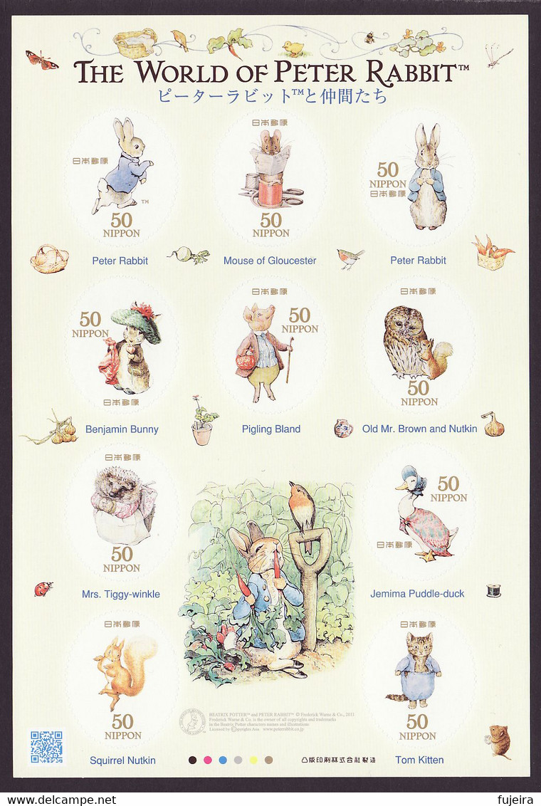 (ja254) Japan 2011 Peter Rabbit 50y MNH - Unused Stamps