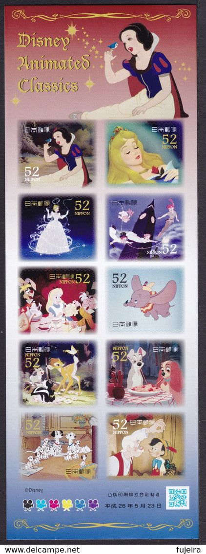 (ja340) Japan 2014 Disney Animated Classics 52y MNH - Unused Stamps