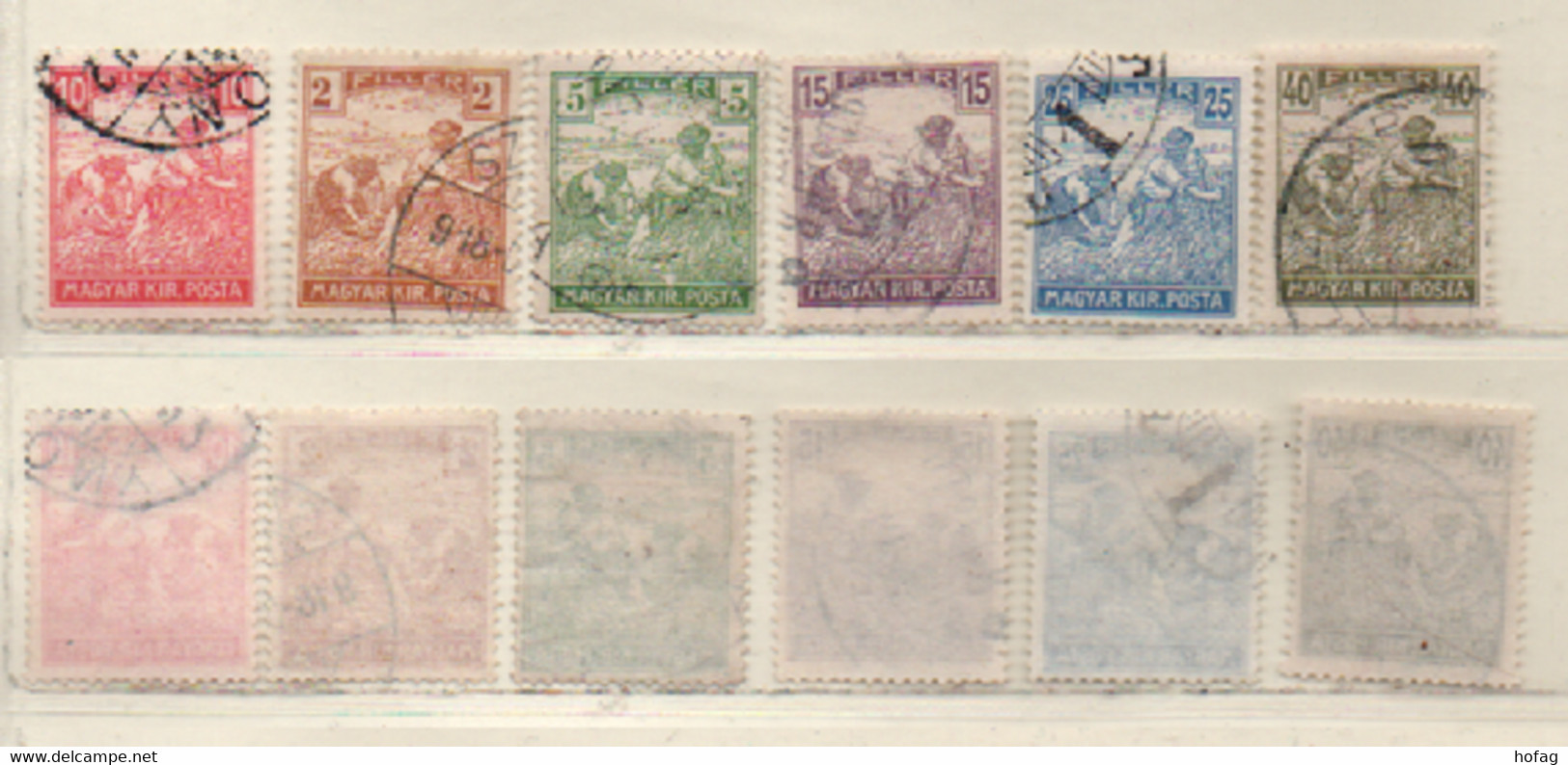 Ungarn 1916 MiNr.: 186; 190; 192; 195; 197; 199 Mäher Gestempelt, Hungary Reaper Used - Autres & Non Classés