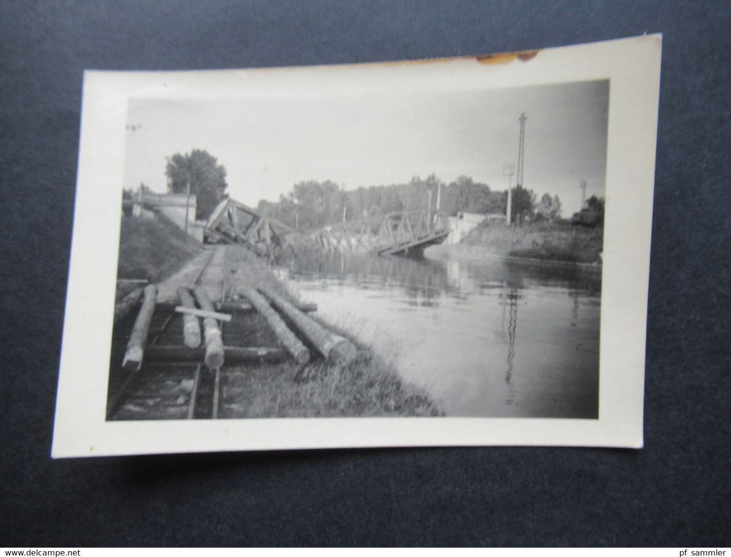 2. Weltkrieg WW2 Original Foto Zerstörte Brücke über Einen Fluss - War, Military