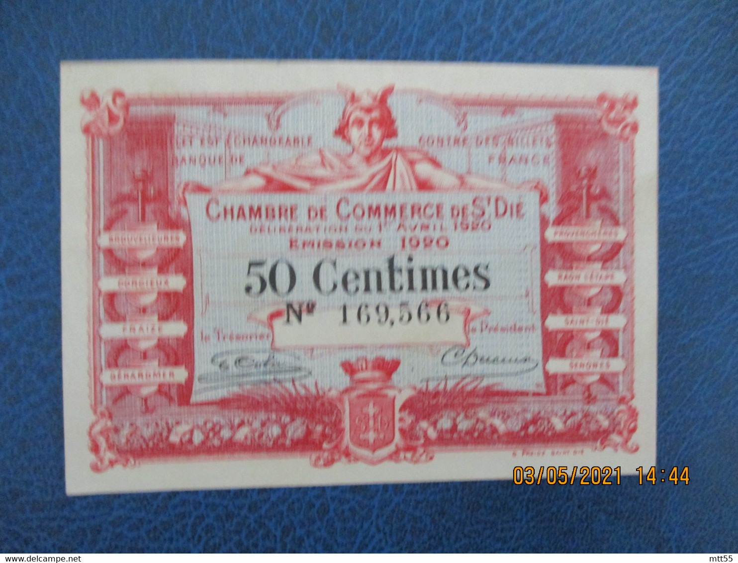 Saint Die  Chambre De Commerce  Billet De Necessite   50c - Handelskammer