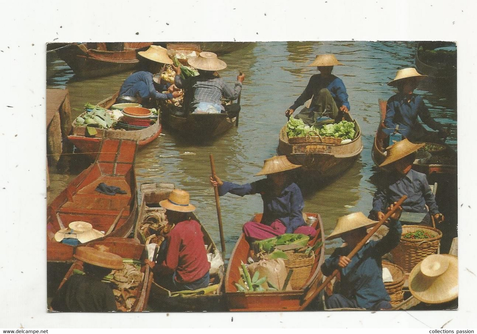 Cp, THAILANDE , THAILAND , Floating-market In Their Rush-hours At Damnernsaduak In Rajburi Province, Voyagée - Thaïlande