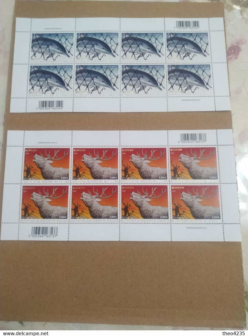 GREECE STAMPS 2021/EUROPA(perforated All Around) SHEETLETS OF 8 -6/5/21-MNH-COMPLETE SET - Unused Stamps