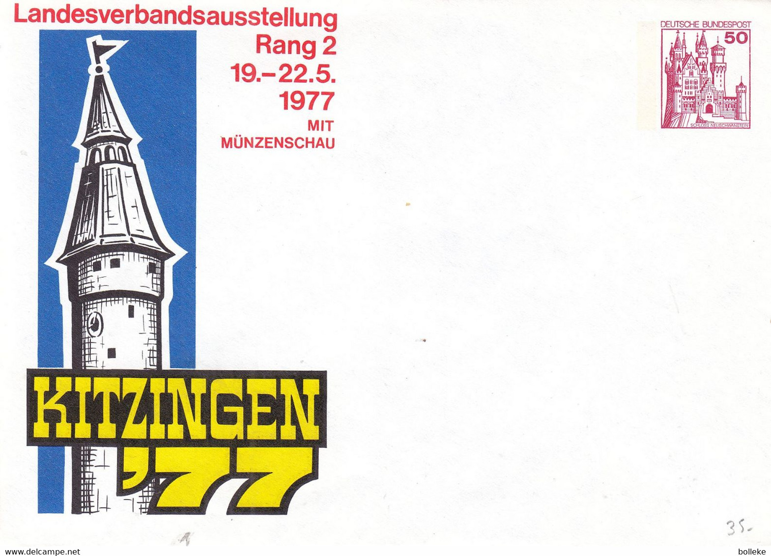 Allemagne - République Fédérale - Lettre De 1977 - Entier Postal - Château - Lettres & Documents