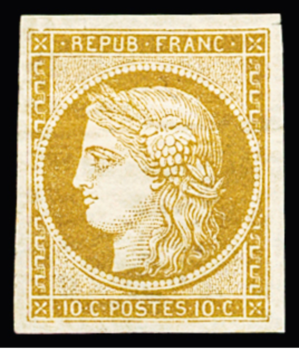 * N° 1b 10c Bistre-verdâtre, Neuf Avec Gomme D'origine, Très Frais, TTB. Signé JF.Brun - 1849-1850 Ceres