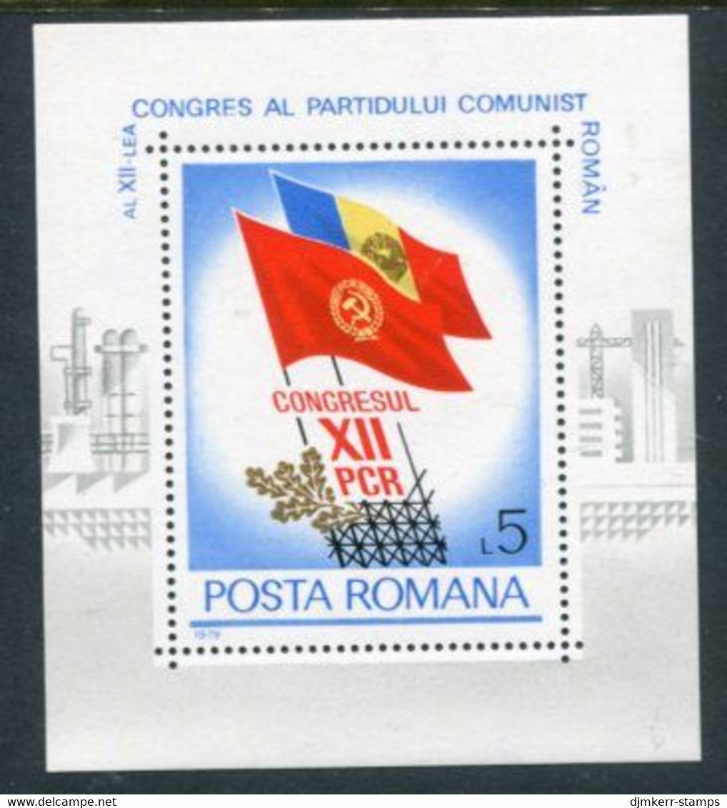 ROMANIA 1979 12th Communist Party Day Block MNH / **.  Michel Block 163 - Ongebruikt