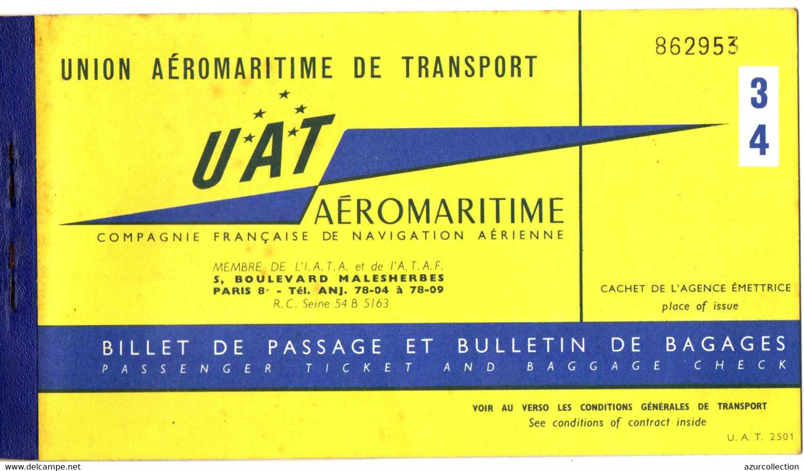 BILLET UTA . DE POINTE NOIRE . 1961 - Tickets