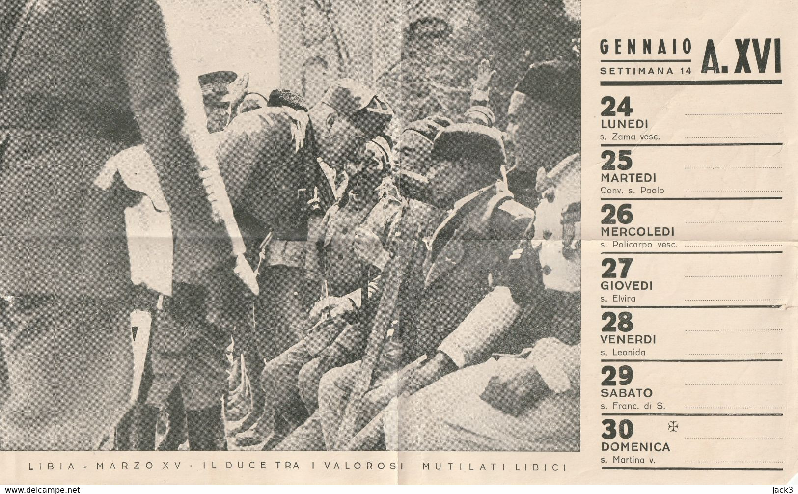 Foglio Calendario - Libia Il Duce - Grand Format : 1921-40