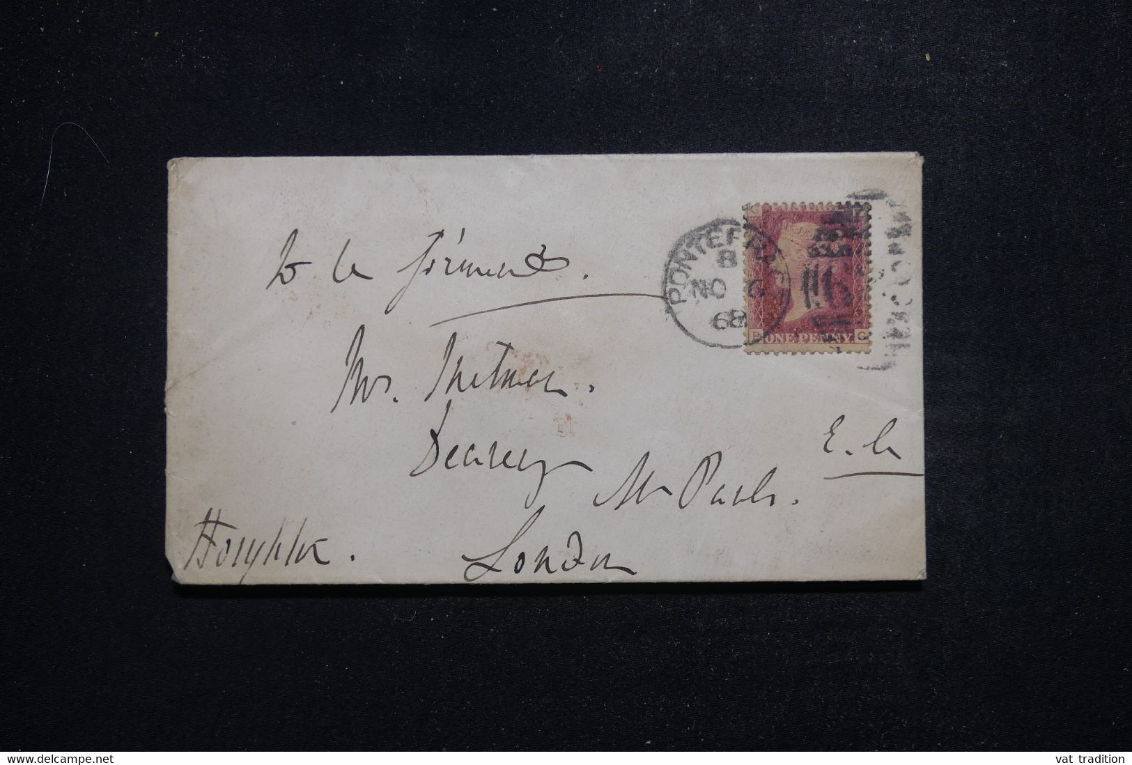 ROYAUME UNI - Enveloppe Cachetée De Pontefract Pour Londres En 1868 - L 97426 - Brieven En Documenten