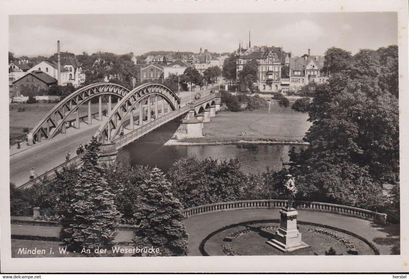 D-32423 Minden - An Der Weserbrücke (Echte Fotografie Um 1940) - Minden