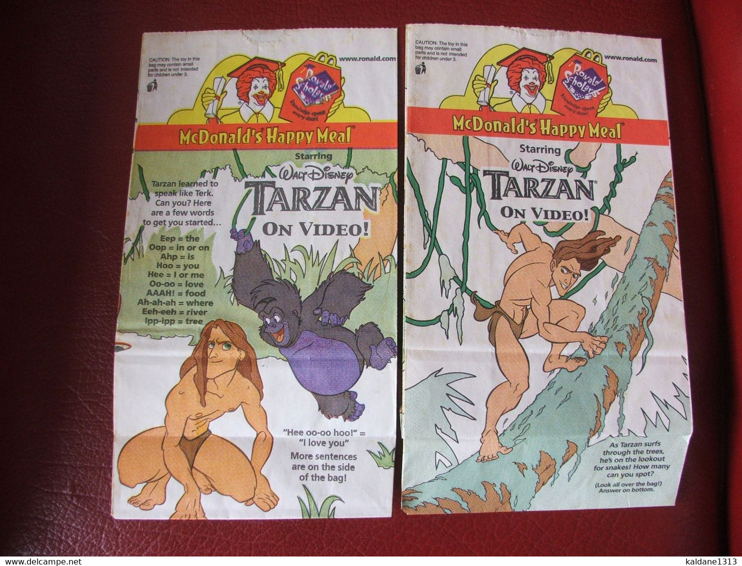 TARZAN 2 Sacs Happy Meal Mac Donald Neufs - McDonald's