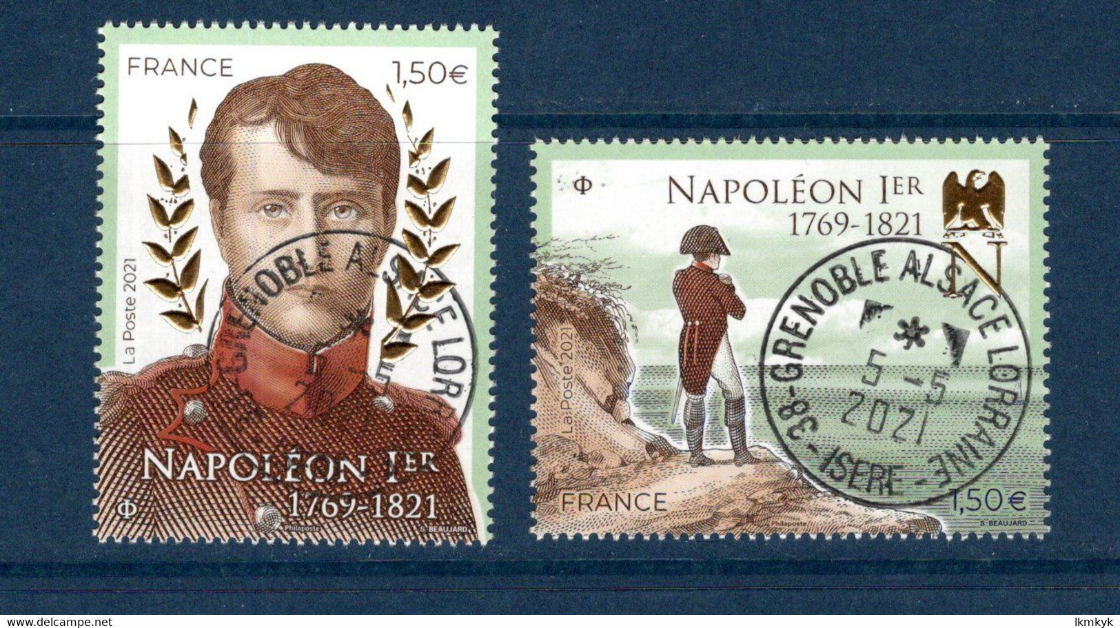 France 2021.Bloc Napoléon.Cachet Rond Gomme D'origine.Date Anniversaire Daté Du 05/05/2021 - Used